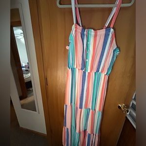 Striped tired maxi dress never worn